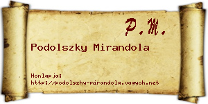 Podolszky Mirandola névjegykártya